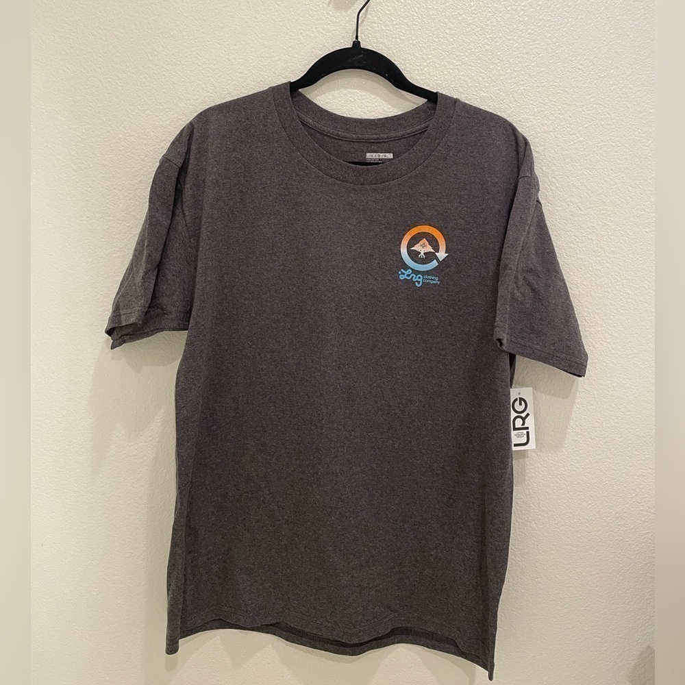 NWT Mens LRG Graphic Skater T-Shirt Grey Orange And Blue Size L​​​​​​​
